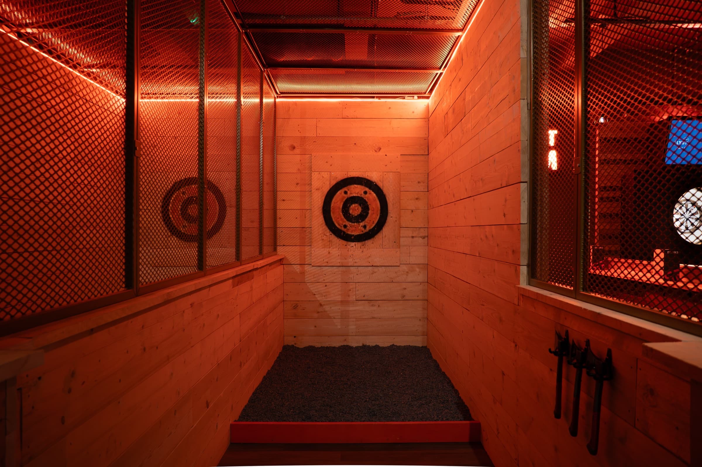 Axe throwing lanes at Rocket Room Leicester Square