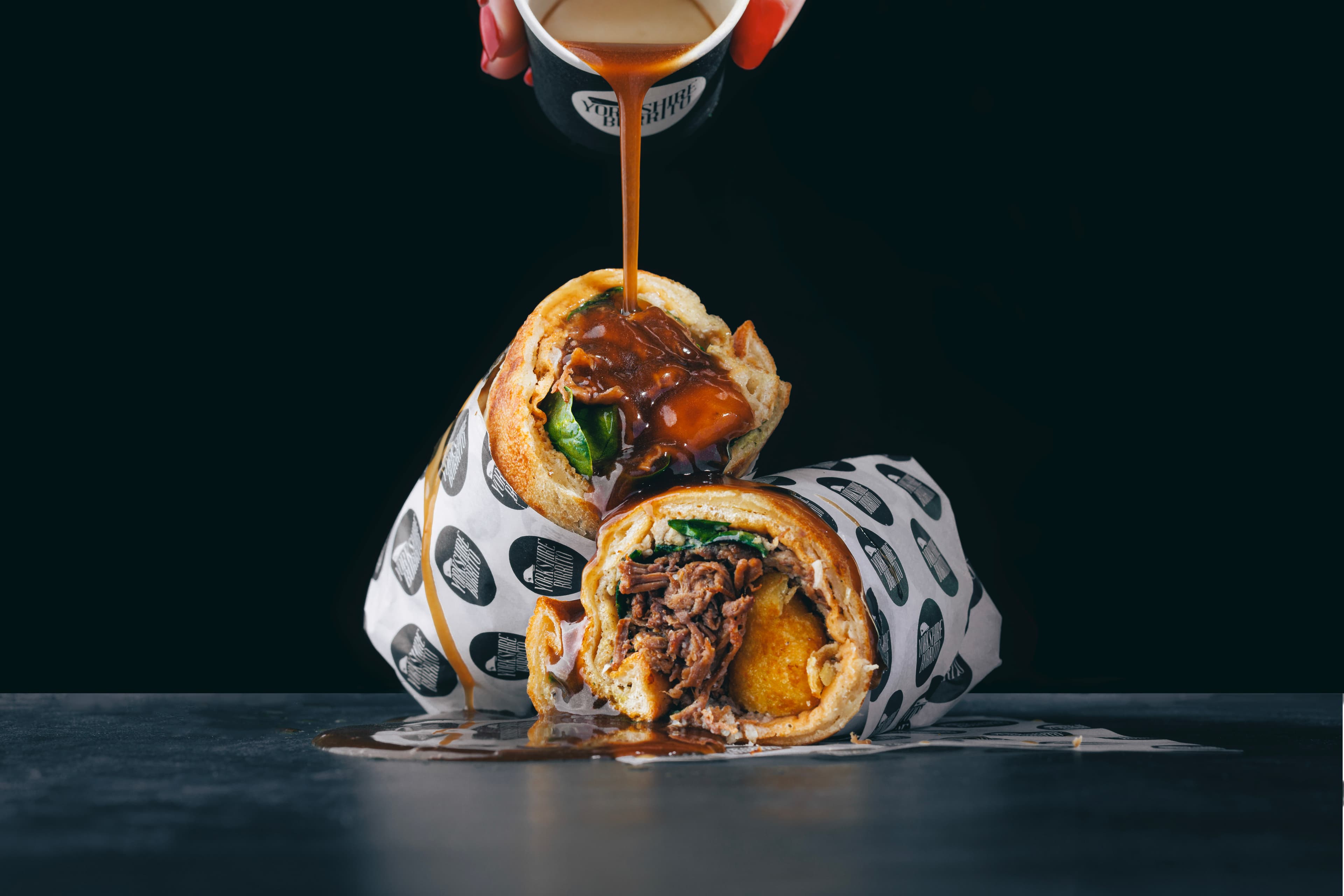 Yorkshire Burrito food with gravy