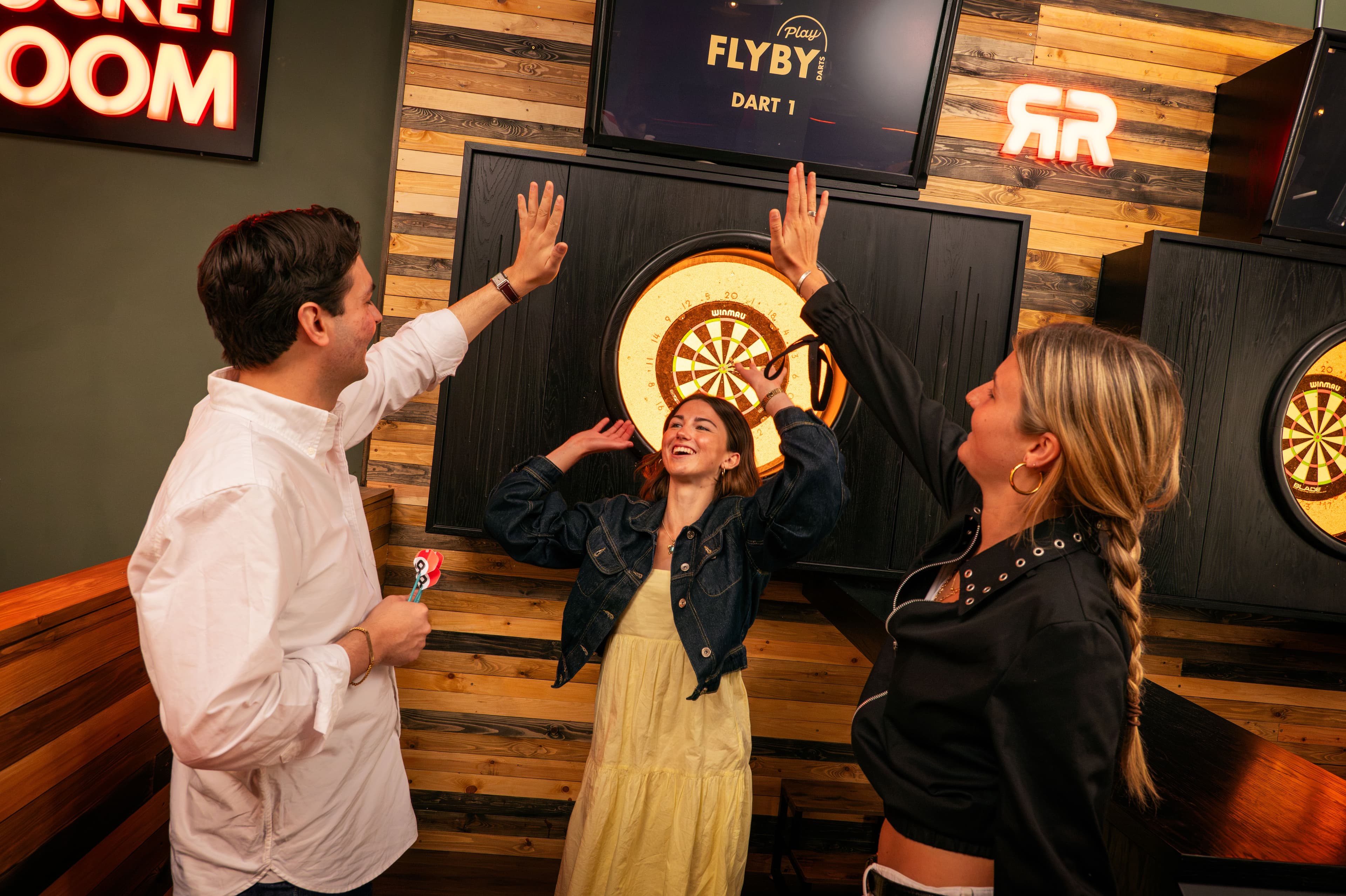 Group celebrating at Rocket Room Leicester Square